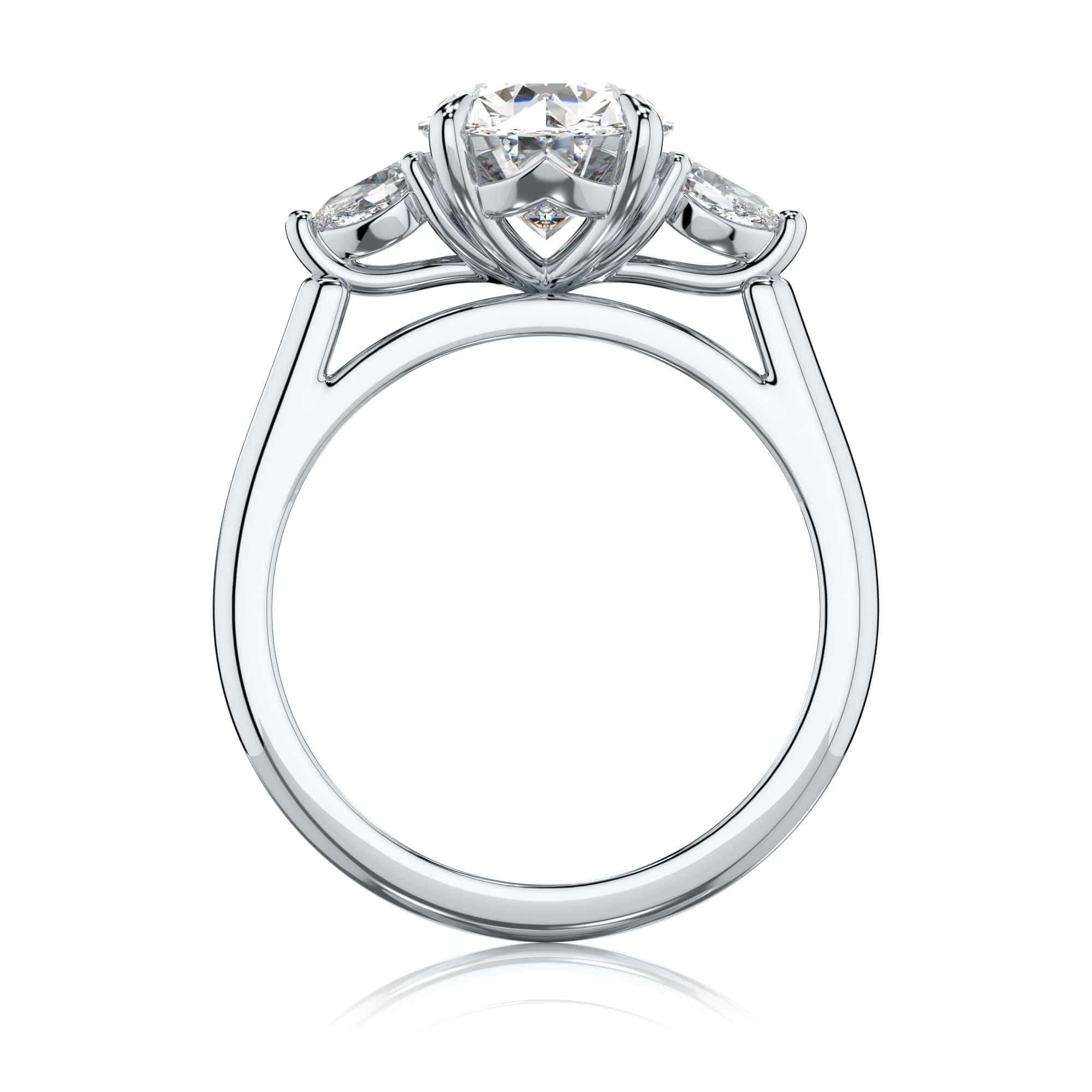Diamond Three Stone Engagement Ring in Platinum | Cala (Rect. Cushion)
