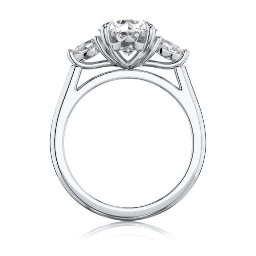 Diamond Three Stone Engagement Ring in White Gold  | Cala (Rect. Cushion)