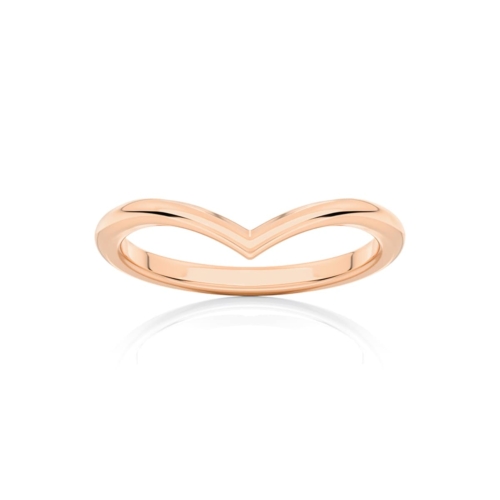 Classic V Shaped Fitted Wedding Ring in 18ct Rose Gold