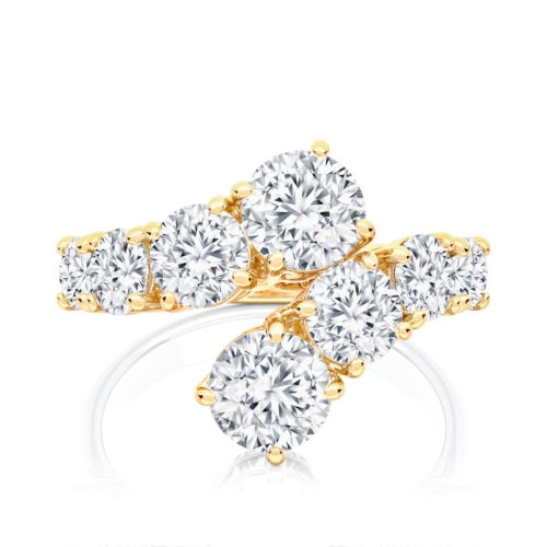 Round Diamond Engagement Ring with Side stones in Yellow Gold | Orion