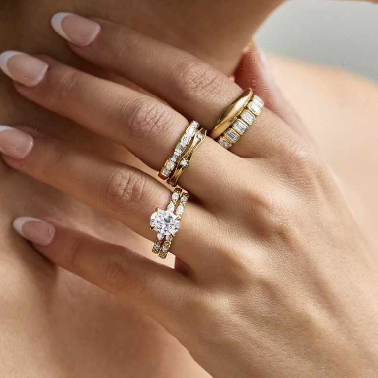 multiple wedding ring and wedding bands for women in yellow gold