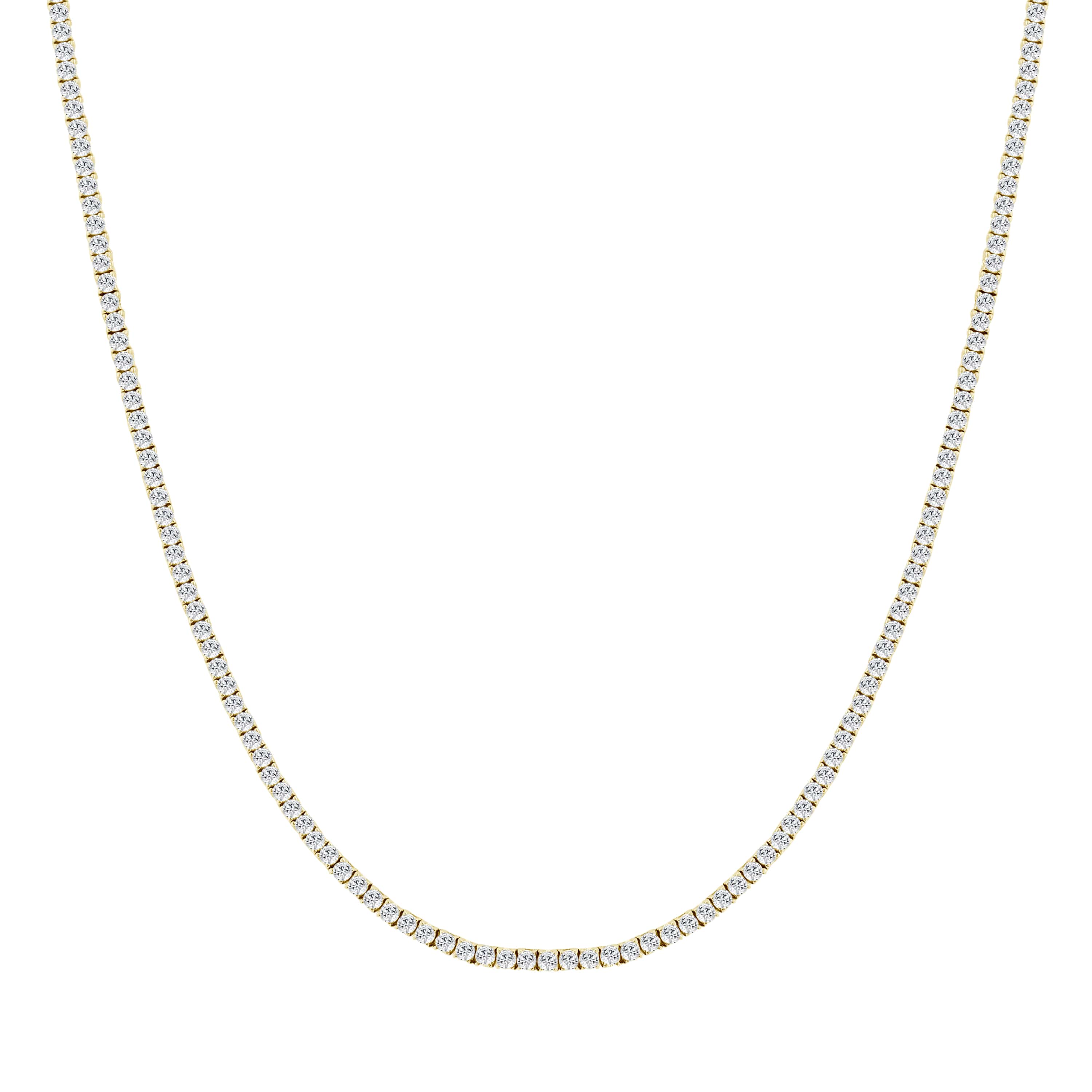 Yellow Gold 5ct Lab Grown Diamond Tennis Necklace