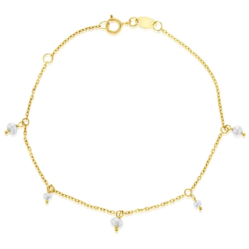 Yellow Gold Freshwater Pearl Bracelet