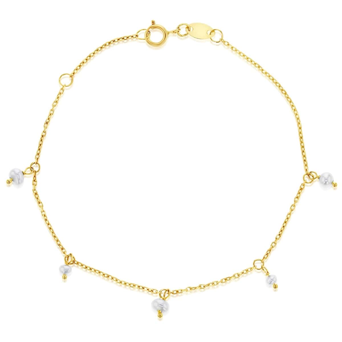 Yellow Gold Freshwater Pearl Bracelet