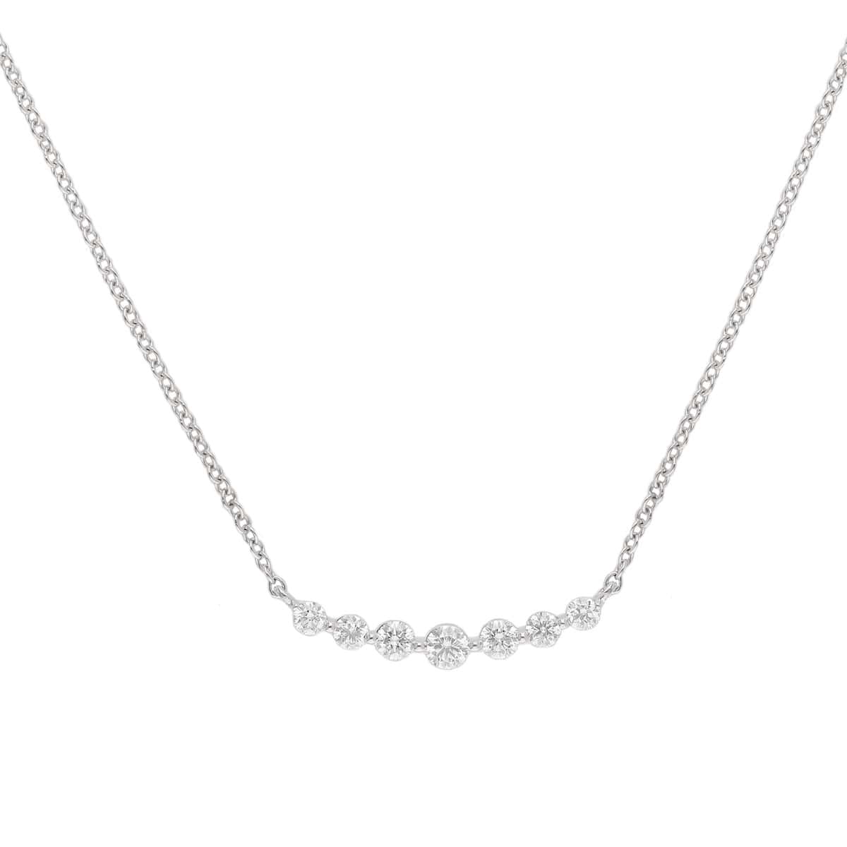 White Gold Crescent Diamond Necklace