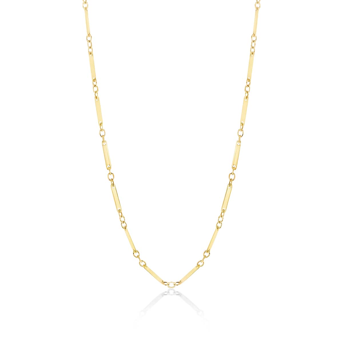 Yellow Gold Linear Link Necklace