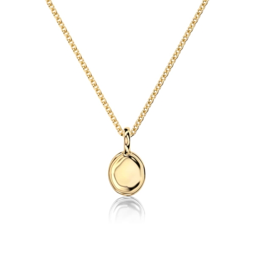 Yellow Gold Oval Freeform Pendant