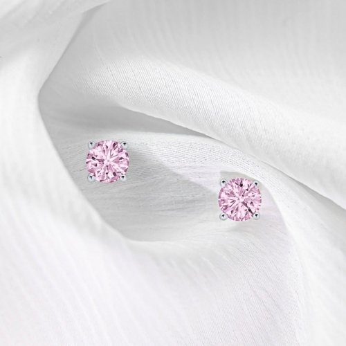 Lab Grown Pink Diamond Stud Earrings