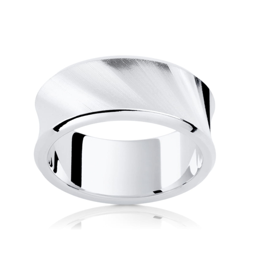 Mens Platinum Concave Wedding Ring | Escalante