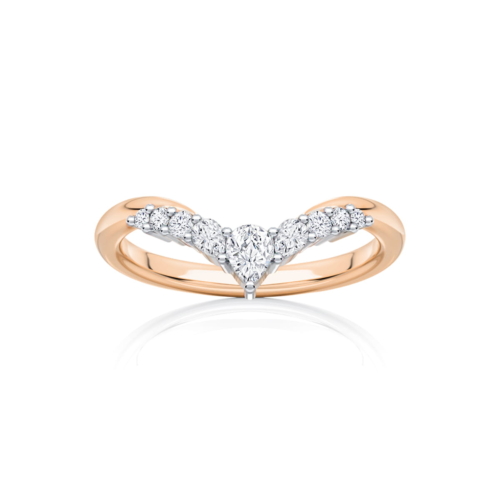 Fitted Diamond Wedding Ring in Rose Gold | Veda