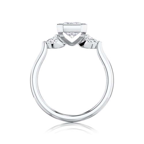 Radiant Diamond Three Stone Engagement Ring in White Gold | Amaris (Radiant Cut)