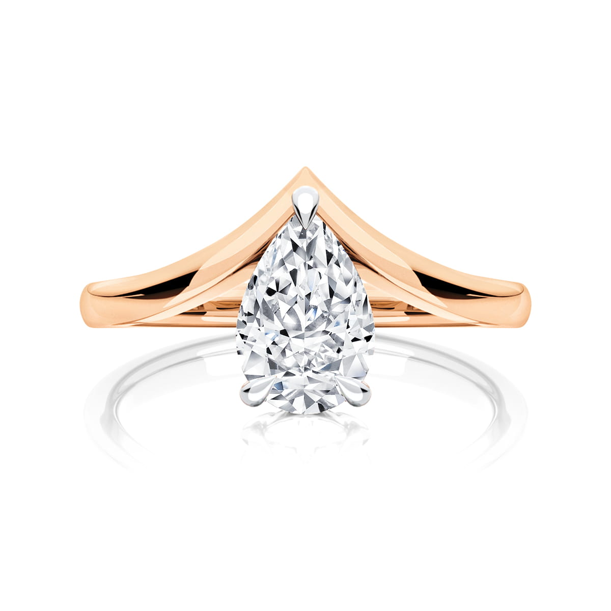 Pear Diamond Solitaire Engagement Ring in Rose Gold | Cora