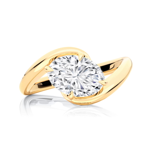 Oval Diamond Solitaire Engagement Ring in Yellow Gold | Jena