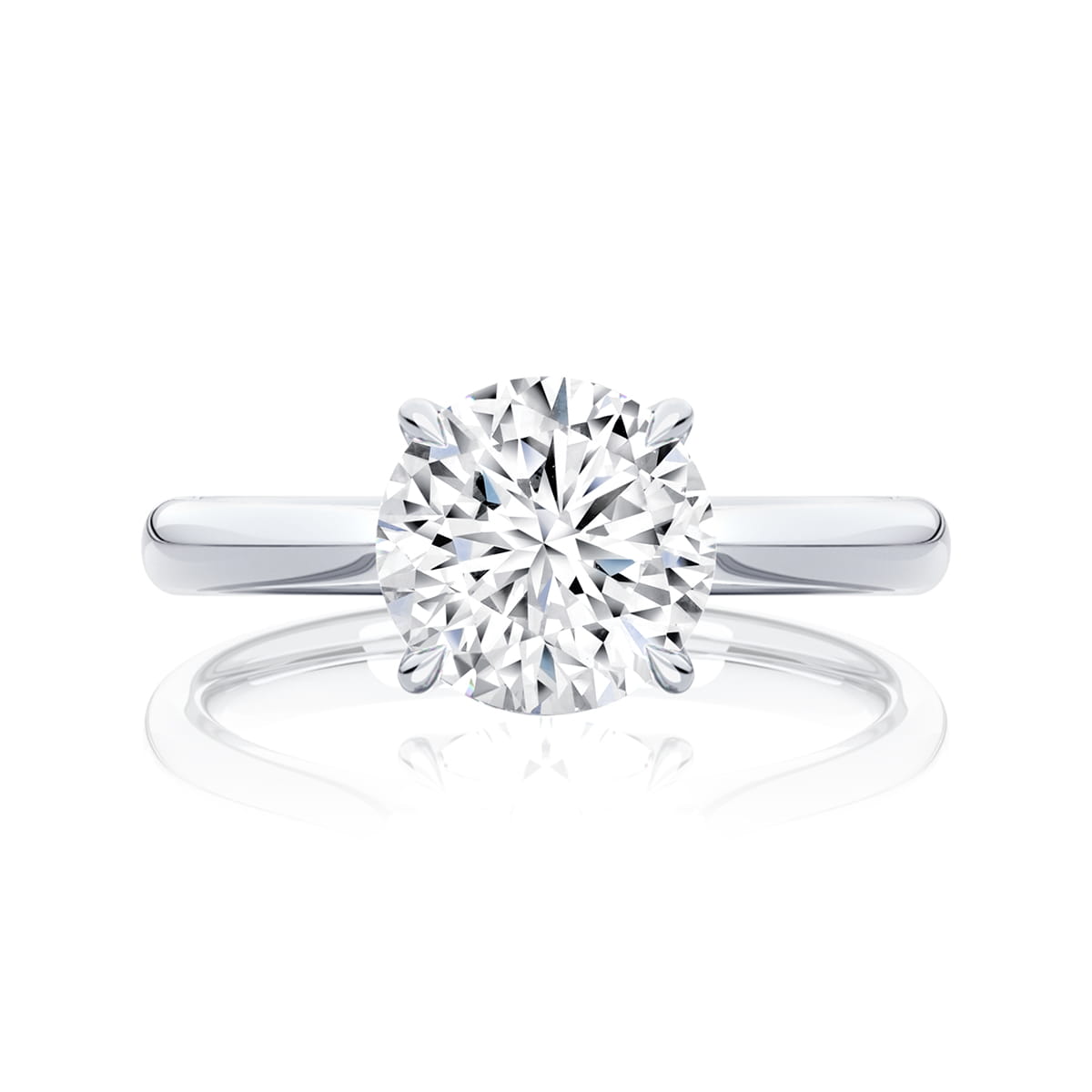 Round Diamond Solitaire Engagement Ring in Platinum | Mira