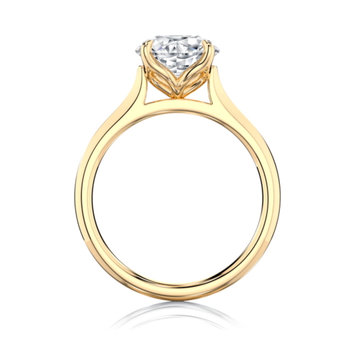 Round Diamond Solitaire Engagement Ring in Yellow Gold | Mira