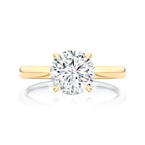 Round Diamond Solitaire Engagement Ring in Yellow Gold | Mira