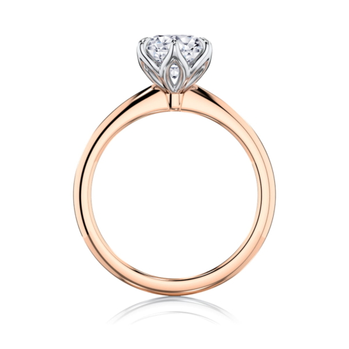 Round Diamond Solitaire Engagement Ring in Rose Gold | Palermo