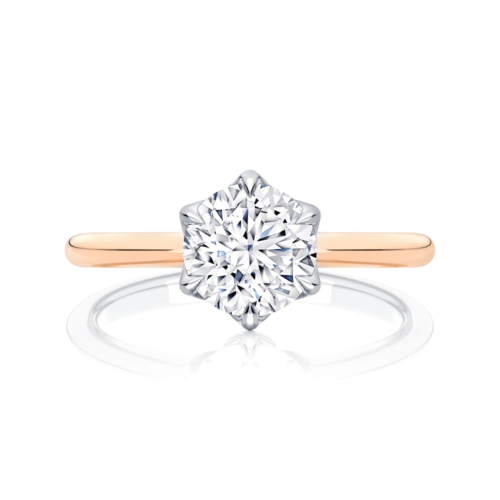 Round Diamond Solitaire Engagement Ring in Rose Gold | Palermo