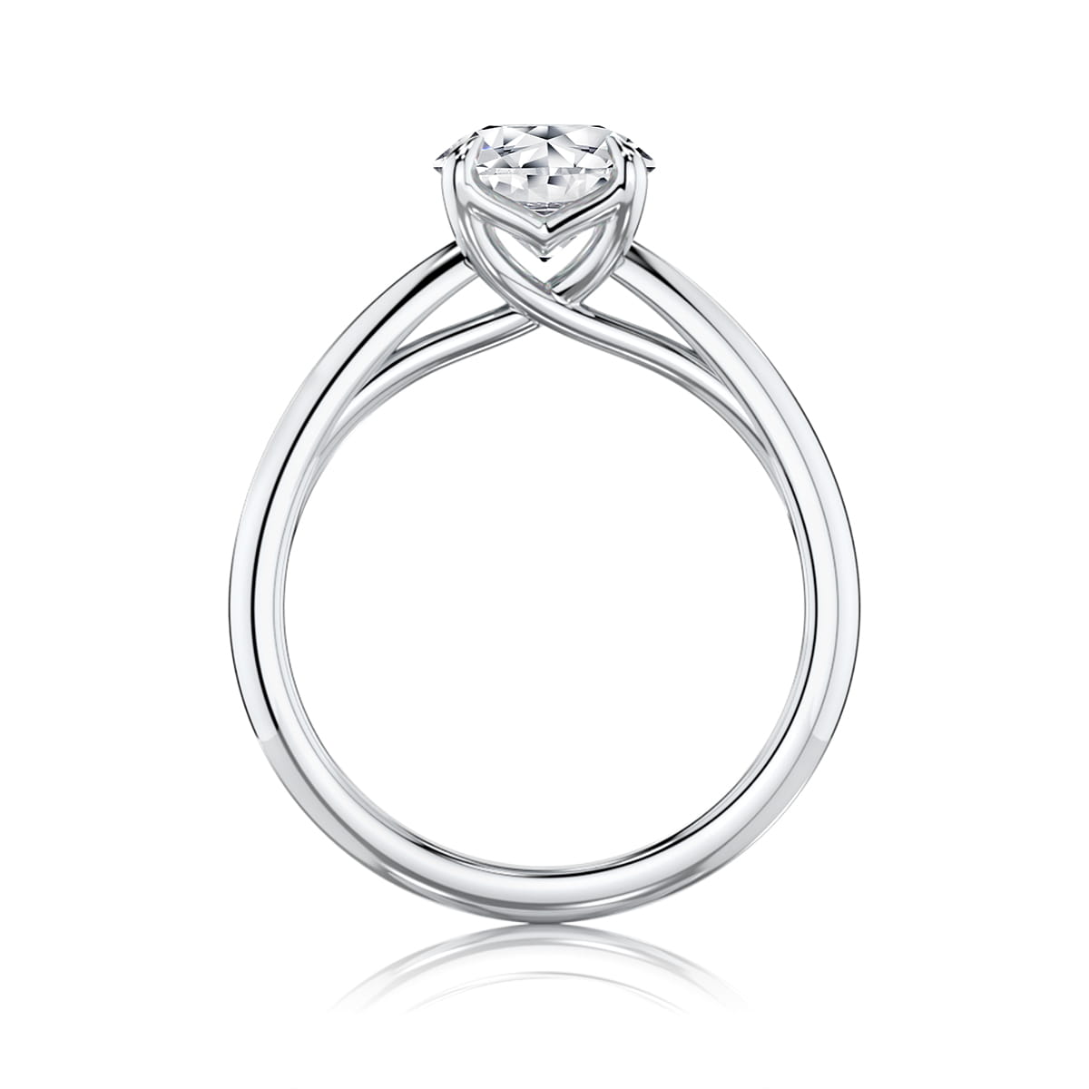 Round Diamond Solitaire Engagement Ring in White Gold | Alandra