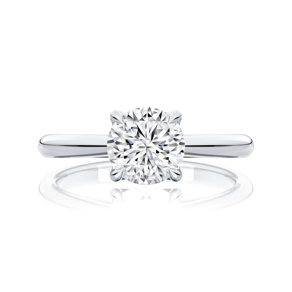 Round Diamond Solitaire Engagement Ring in White Gold | Alandra