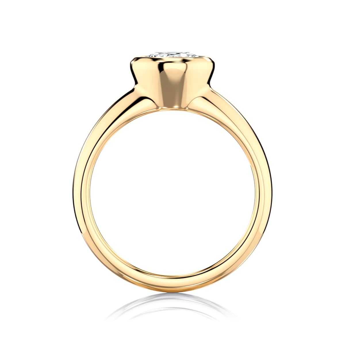 Round Diamond Solitaire Engagement Ring in Yellow Gold | Avalon